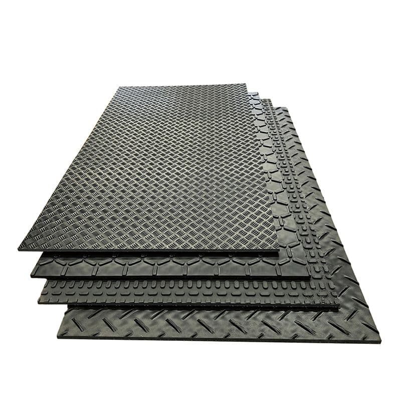 Heavy Duty HDPE Temporary Ground Protection Mats 4x8ft Interlocking Construction Mud Road Paving Mats